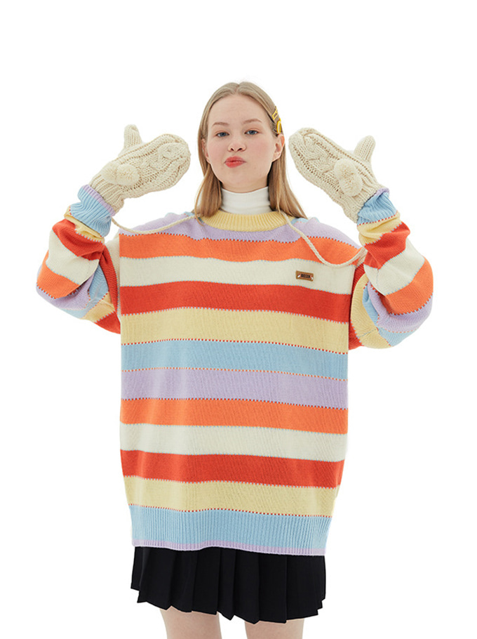 [당일배송]Begin Stripe Oversize Knit